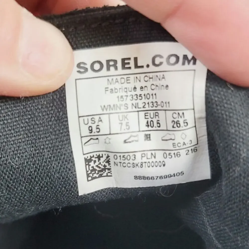 SOREL OUT & ABOUT DUCK WATERPROOF ANKLE BOOTS IN BLACK, SZ 9.5
